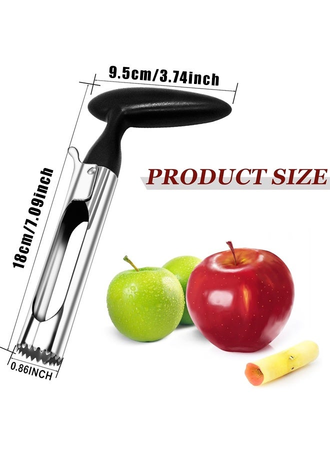 أداة تقطيع لب التفاح من الفولاذ المقاوم للصدأ - تصميم سهل الضغط لتقطيع سريع، مقبض مانع للانزلاق - مزيل بذور الفواكه والخضراوات، آمنة للغسل في غسالة الأطباق - Image 2